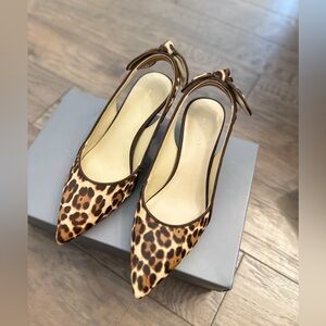 Ann Taylor Tanja haircalf slingback bow pumps （Size 6）